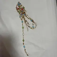 ビジュー装飾 マルチカラーネックレス