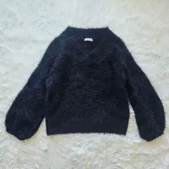 アース　シャギーニット　ふわふわ　もこもこ　プルオーバー　Vネック　フリーサイズ