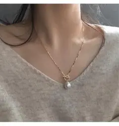 本真珠 淡水パール 天然 マンテル ネックレス S925 ゴールドチェーン