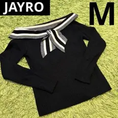 【JAYRO】美品✨Mサイズ　セーラーカラー リボン リブニット 伸縮性