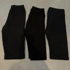 コットンパンツ　ハーフパンツ　黒　90.100.110サイズ　3枚セット　五分丈