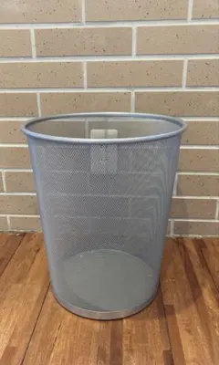 【輸入品】ゴミ箱 ウエストカン メッシュ シルバー スチール 中型 高さ35cm