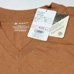 未使用 ナノ・ユニバース Anti Soaked 杢VネックTシャツ ブラウン