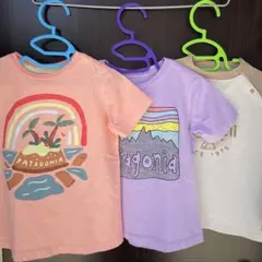patagonia ピンク•紫/モンベルベージュTシャツ　3枚セット