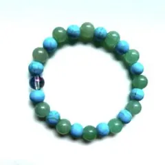 グリーンアベンチュリンターコイズ コスモオーラ水晶天然石パワーブレスレット