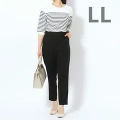 シューラルー　すっきりキレイにかっこよく　大人のテーパードパンツ　ブラック　LL