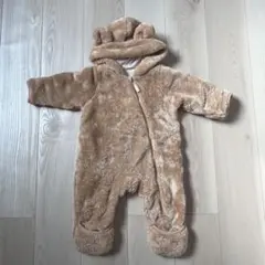 ダッフィー風 ベージュ フリース フード付きアウター 70~80cm