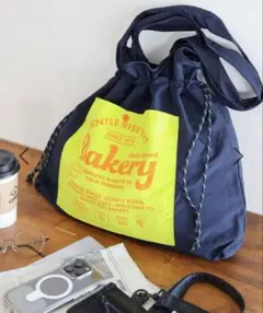 ニコアンド Niko and… ポケット巾着トート ネイビー 未使用新品