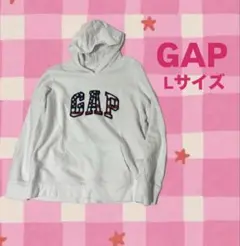 GAP ギャップ ロゴ 星条旗 フード付きパーカー ホワイト y2k