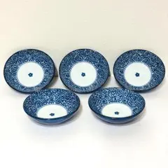 ⭐️ 美濃焼 染付 蛸唐草 楕円鉢揃 ５客 美品 ⭐️