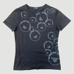 バーバリーロンドン 総柄ロゴTシャツ ブラックサイズ2