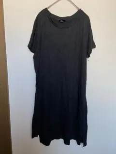 ブラック カットソー ワンピース サイズ1 レディース 黒 半袖 Tシャツ