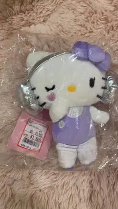 キティ　マスコットチャーム　ぬいぐるみ　エアロビ　アベイル　50周年