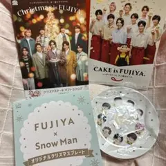 不二家 snowmanオリジナルクリスマスプレート、チラシ2枚