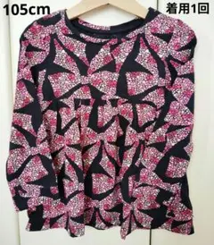 babyGAP長袖カットソー4T105cm着用1回チュニックネイビーハートリボン