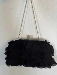 【美品】パーティーバッグ ブラック 2WAY クラッチ ショルダー 結婚式