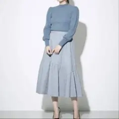 CELFORD サックス フレアスカート 38 - メルカリ