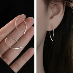 No119 シンプルフックピアス［シルバー］ 金属アレルギー対応 高品質