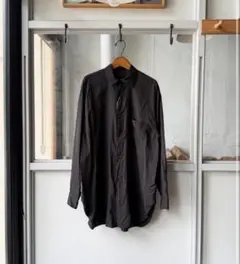 【新品タグつき】Comoli コモリ /シルク製品染シャツ /ブラック/1のサムネイル