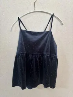 coca ラインストーンベロアキャミソール