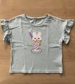 any FAM スパンコール ウサギアイスクリームTシャツ 120