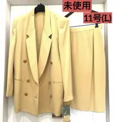 【未使用】バブル期ヴィンテージ セットアップ 11号 淡イエロー 金ボタン