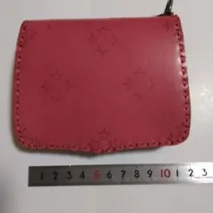傳濱野 ハマノ 2つ折り財布 カメリアウォレット ピンク 皇室御用達
