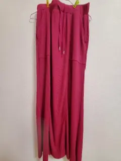 セルフカットリブフレアスカート　ピンク