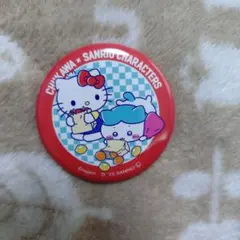 ちいかわ×サンリオ スーパーマーケットな 缶バッジ ハローキティ ハチワレ