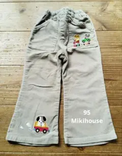 【美品】ミキハウス ベージュ ロングパンツ 100cm