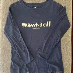 【値下げ】mont-bell 長袖Tシャツ 130 アニマルロゴ・ネイビー
