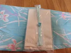 水色花柄浴衣・帯・浴衣下駄セット