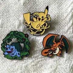포켓몬 ピンバッジ 3個セット 피카츄 이상해씨 리자몽