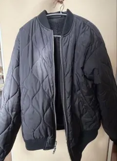 ブラック ボンバージャケット キルティング