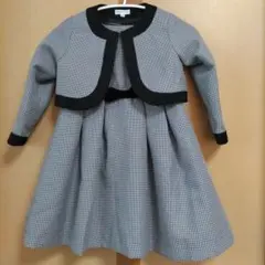 キャサリンコテージ　ベロアリボン×千鳥柄セットアップ(110㌢)可愛い　卒園式