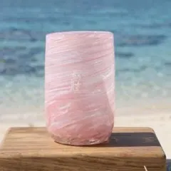 源河源吉 琉球ガラス 美海タンブラー ピンク 約12cm