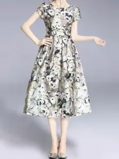 GINZA COUTURE 花柄 Aラインドレス 0サイズ - メルカリ