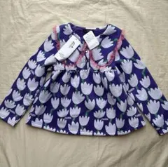 新品　カルディア　チューリップ柄裏起毛トレーナー　140