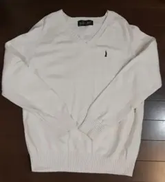 East Boy ホワイト Vネック セーター