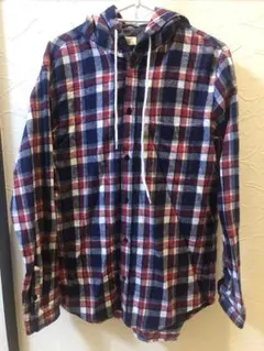 新品タグ付き BROWNY STANDARD フード付きシャツ チェック柄