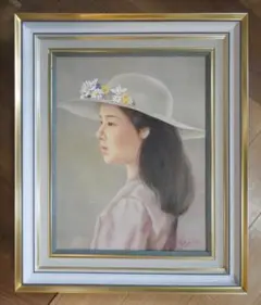 絵画 油彩 人物 藤井勉「亞希子」 サイン 額装済み 肉筆手描き F6 人物画 油絵 藤井勉 少女 F6号 額付き 手描き 肉筆 - メルカリ
