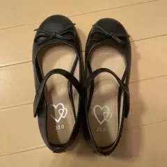 リボン付きブラックシューズ 23.0