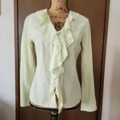 【値下げ】MKKLEIN+　フリル付き　薄黄緑色　長袖薄手の上着