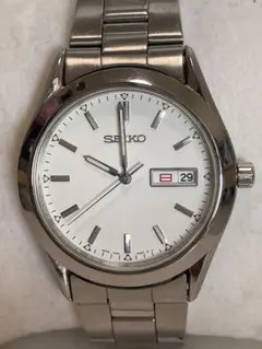 稼働　SEIKO　セイコー　腕時計　7N43-9080　デイデイト　文字盤白 SEIKO セイコー 7N43-9080 デイデイト メンズ 腕時計 ネイビー【電池