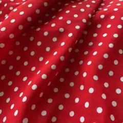 ミニーマウスみたいな真っ赤な水玉生地　長尺
