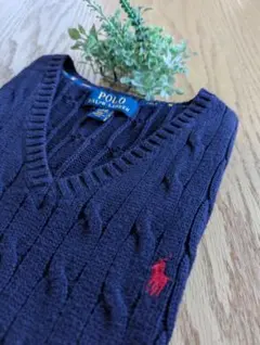 Polo Ralph Lauren ネイビー Vネック ベスト 160