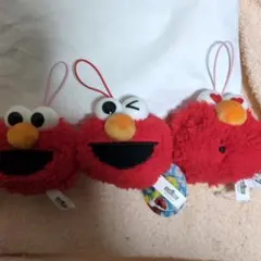 セサミストリート　フェイスマスコット　エルモ　３種