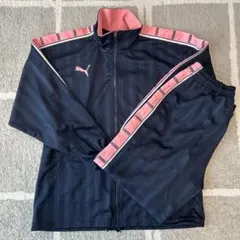 PUMAジャージ上下セット／S〜M／ピンクライン