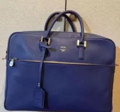 MCM メンズ　ビジネスバッグ　ブルー　ストラップ付きのサムネイル