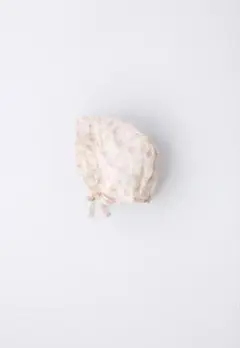 ZARA ベビー　花柄プリントドット柄メッシュ地ボンネット